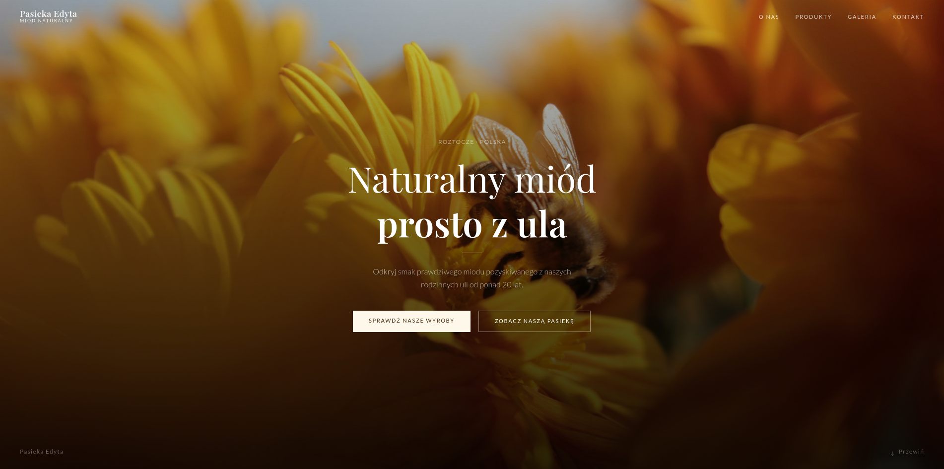 Zrzut ekranu strony Pasieka Edyta